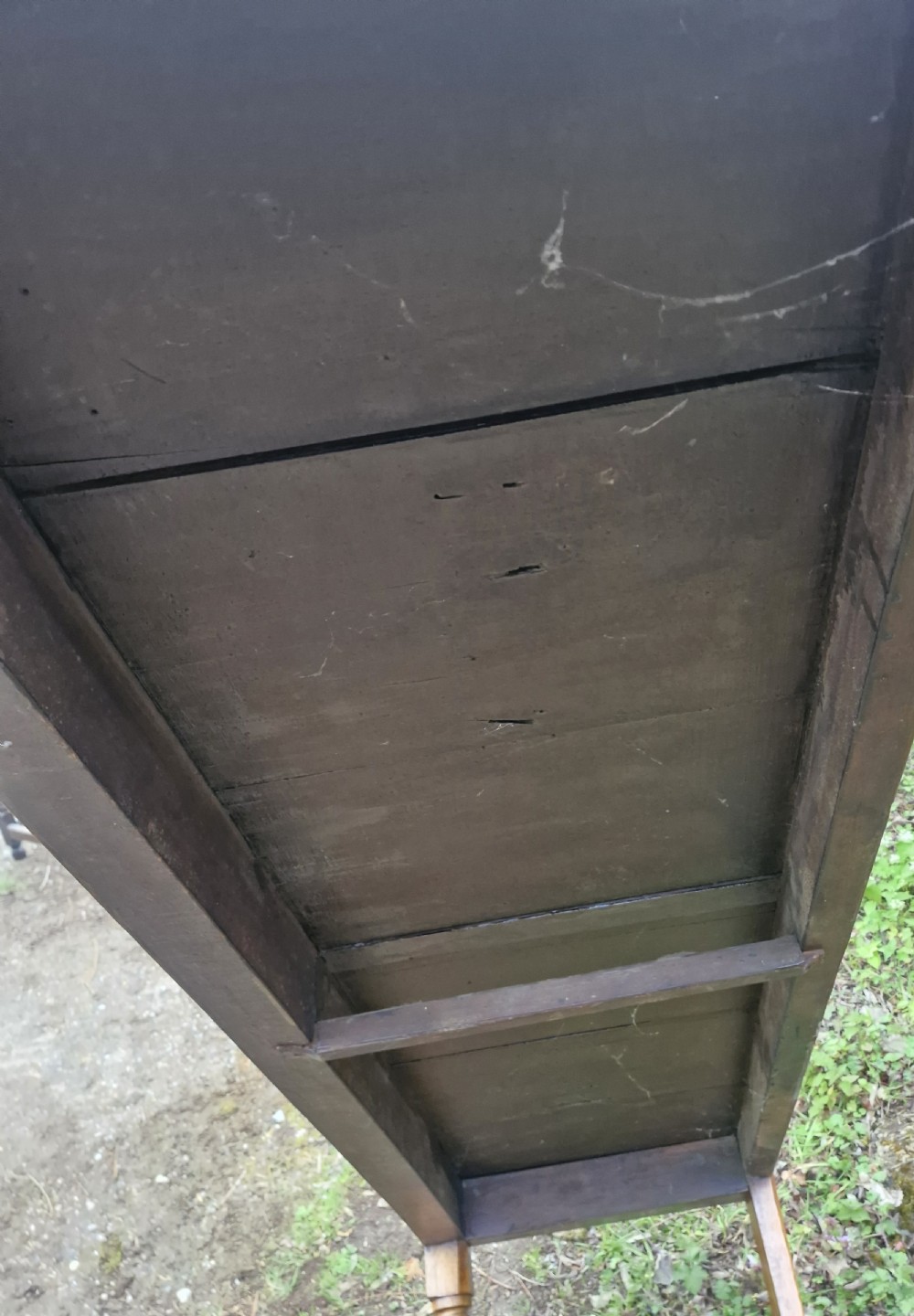 Early 19th century panelled hall seat. View III