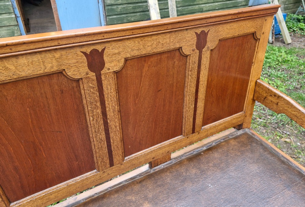Early 19th century panelled hall seat. View IV