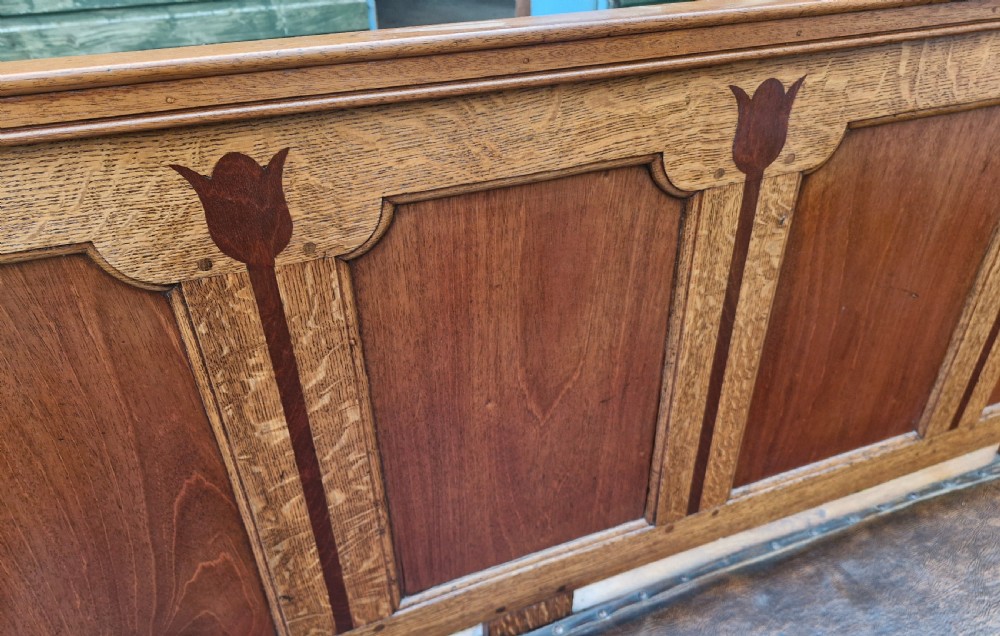 Early 19th century panelled hall seat. View V