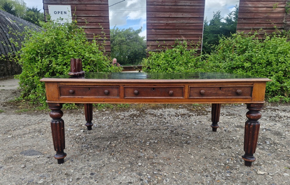 19th century mahogany 6 drawer partners writing table. 