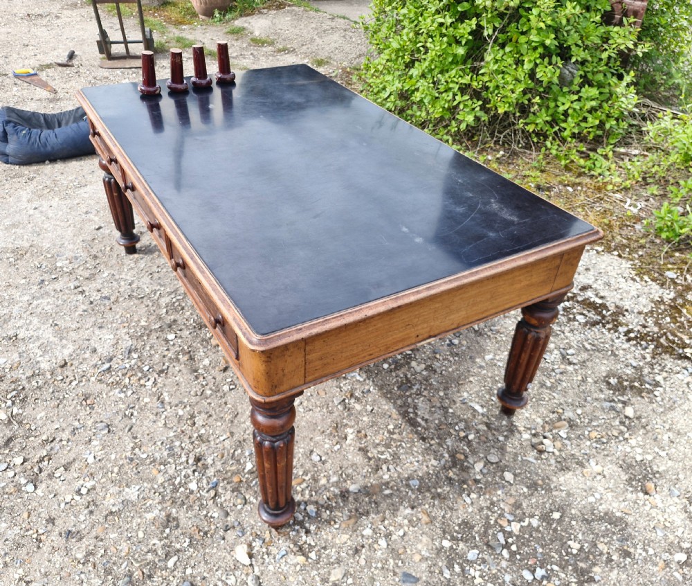 19th century mahogany 6 drawer partners writing table.  View II