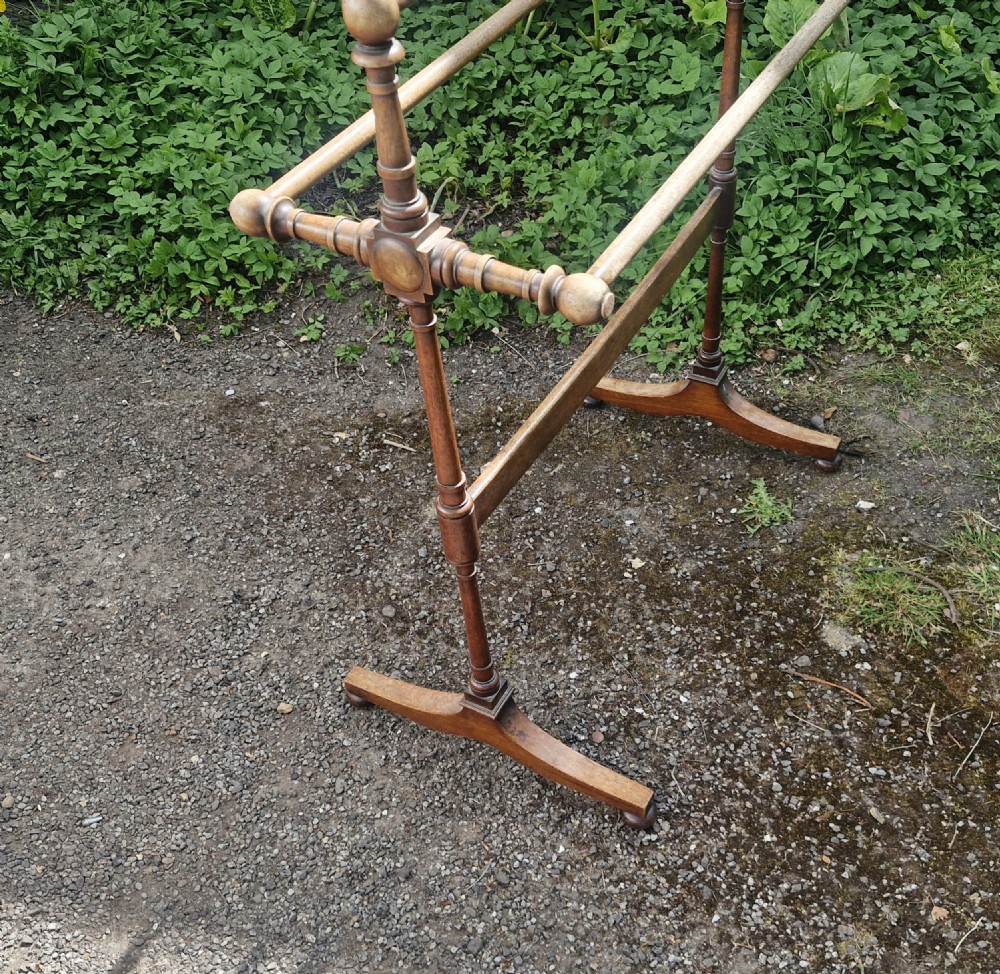 Elegant mid 19th century mahogany towel rail. View V