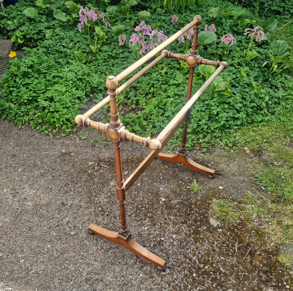 Elegant mid 19th century mahogany towel rail. View VI