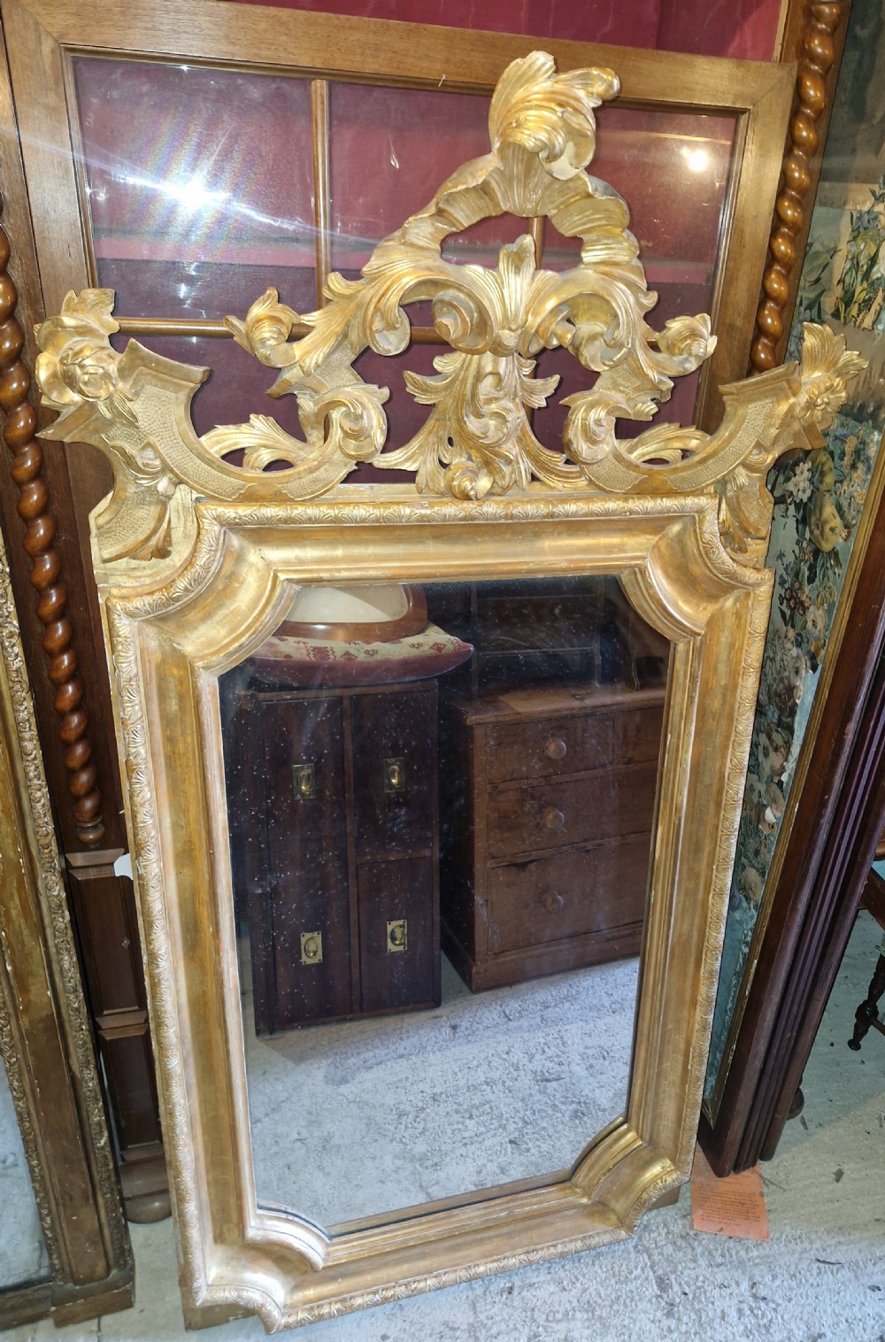 Large carved gilt wood hall mirror  View VIII