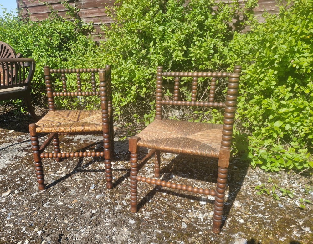 Pair of Bobbin framed corner chairs.  View V