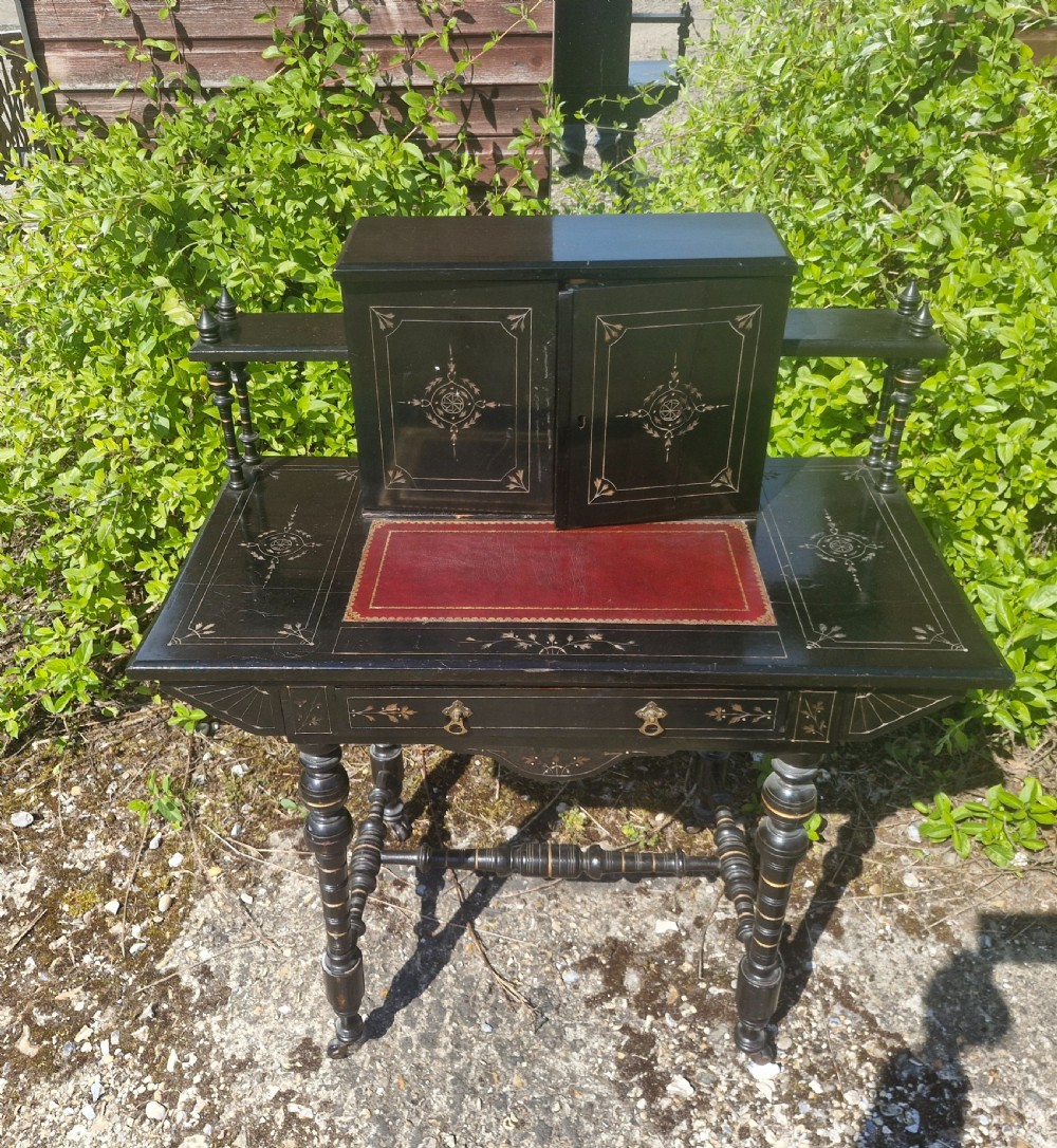 Victorian ebonised writing table.  View II