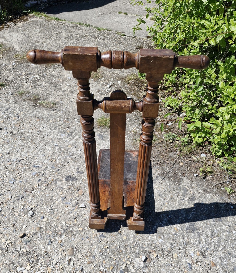 Regency oak country house boot jack. View IV