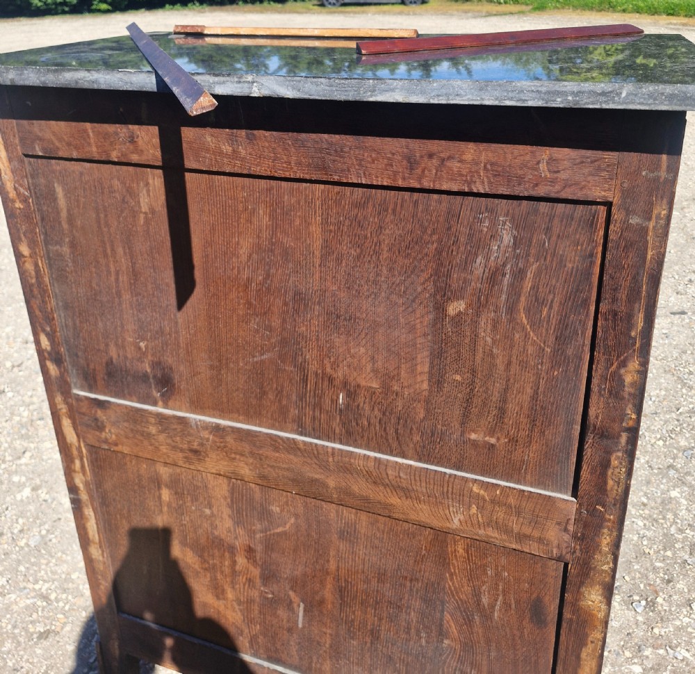 19th century marble top French mahogany chest of drawers.  View II