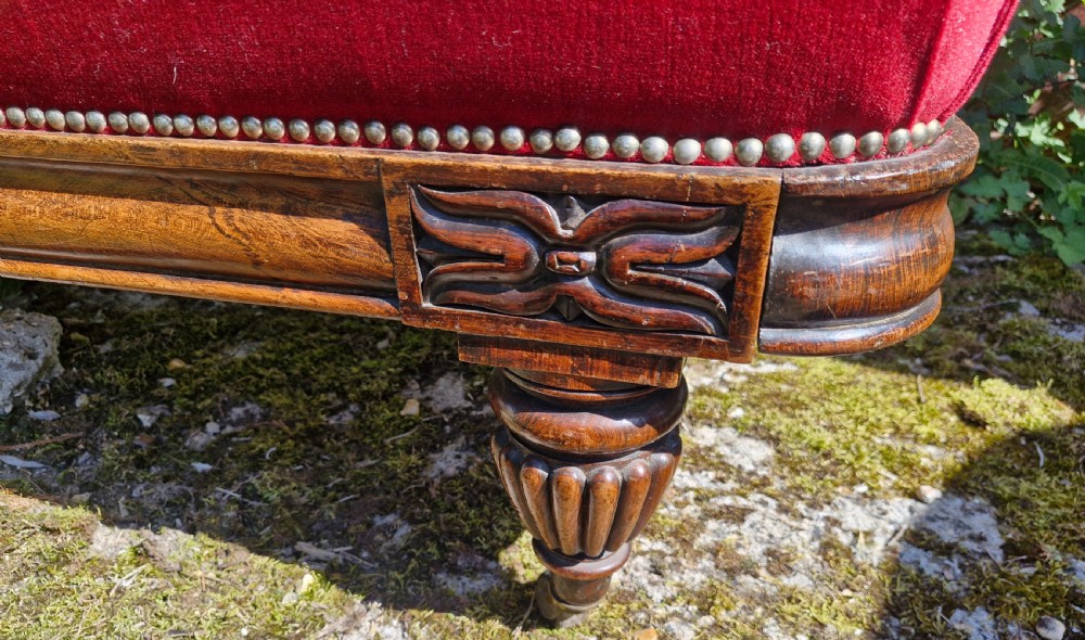 Regency simulated rosewood chaise longue. 
 View II