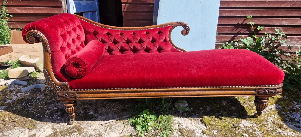 Regency simulated rosewood chaise longue. 
 View IV