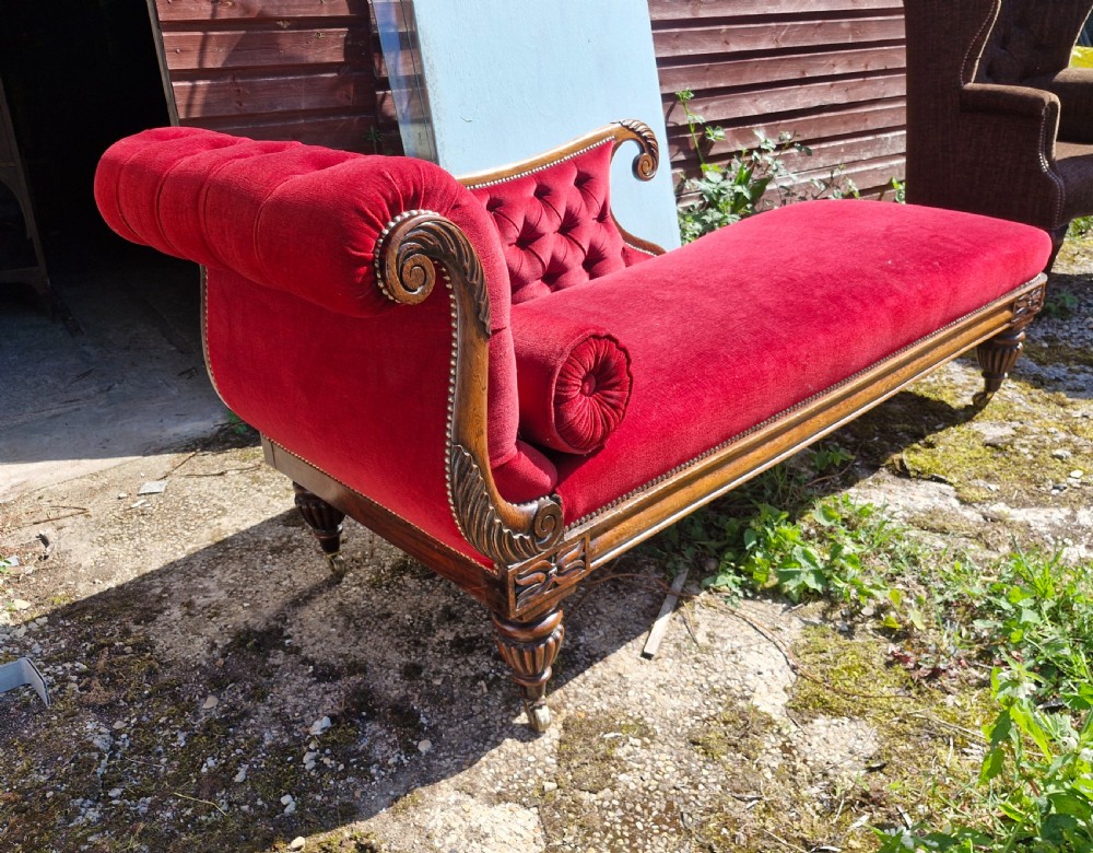 Regency simulated rosewood chaise longue. 
 View VI