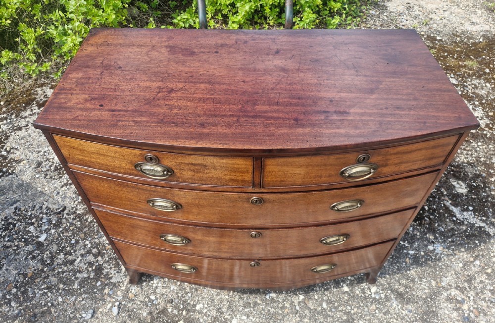 Regency mahogany bow front chest of drawers.  View II