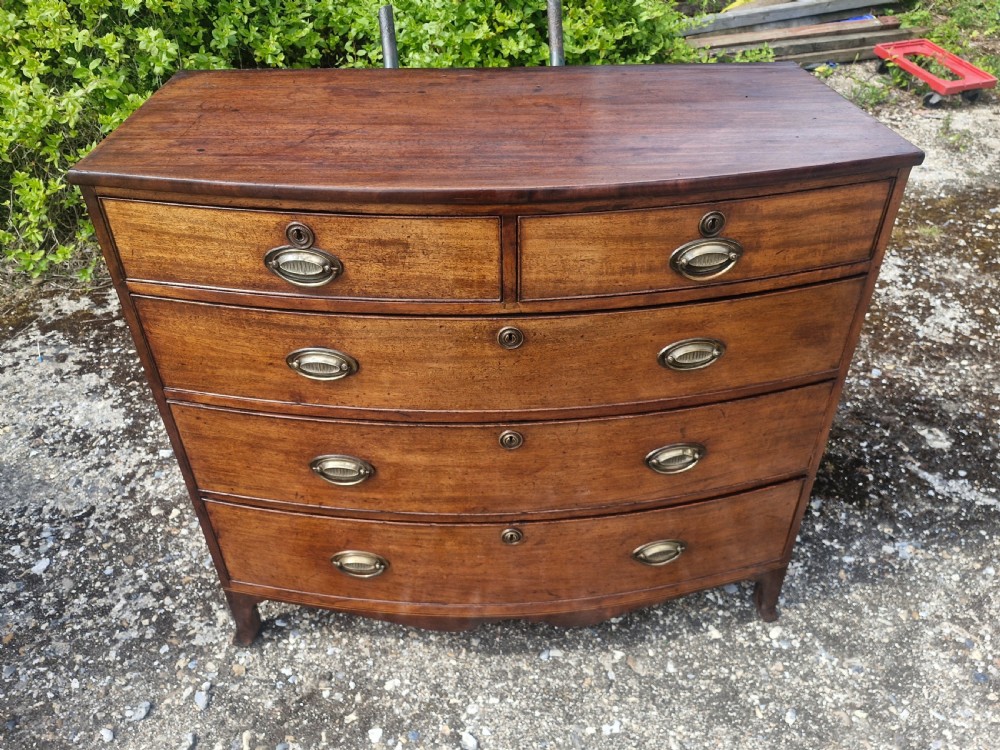 Regency mahogany bow front chest of drawers.  View III