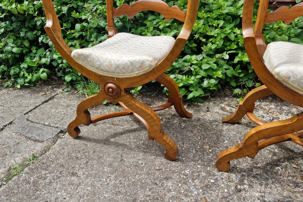 Pair of Victorian armchairs after a Gillows design, makers name. View IX