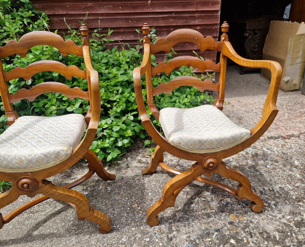 Pair of Victorian armchairs after a Gillows design, makers name. View X