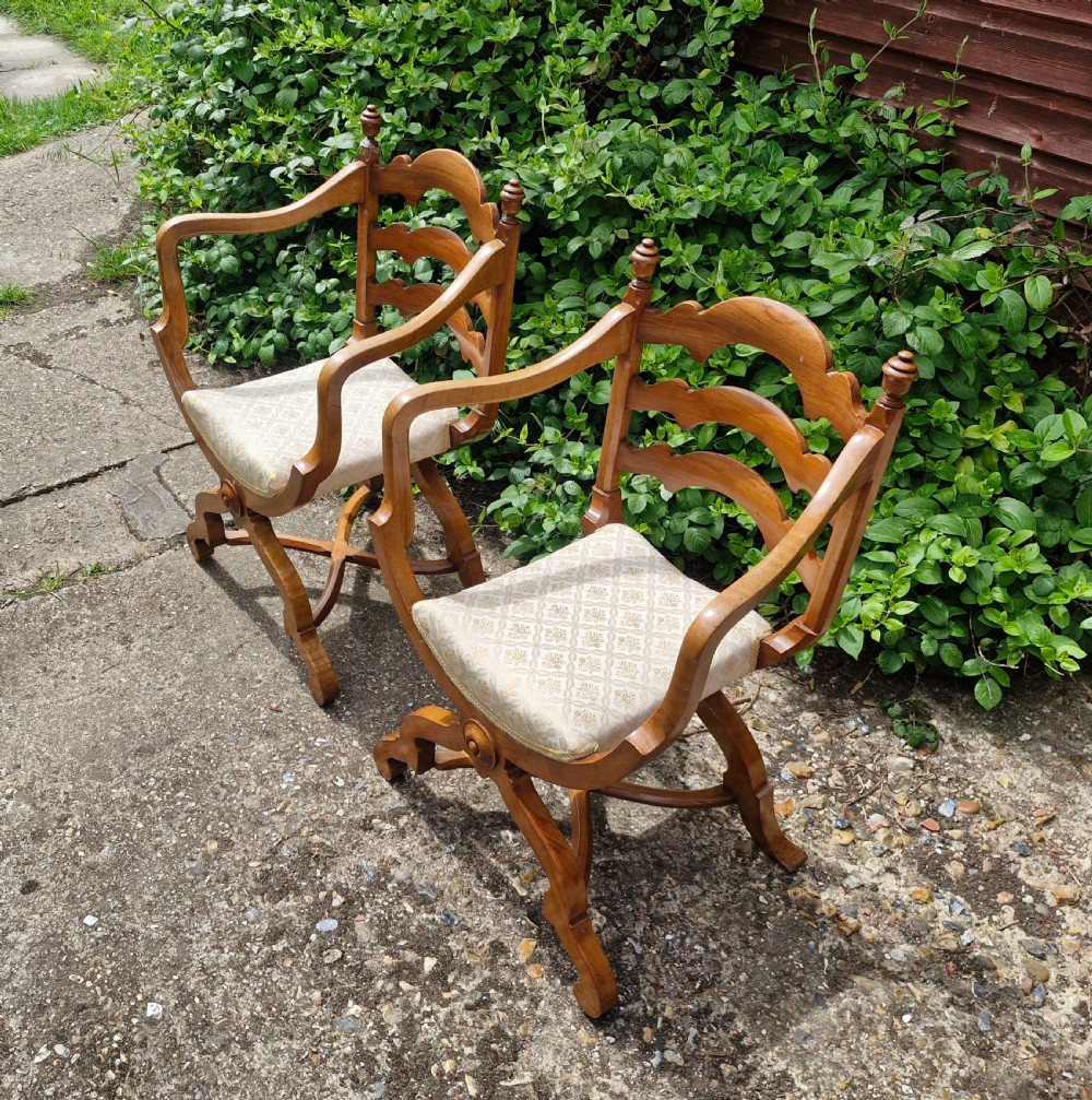 Pair of Victorian armchairs after a Gillows design, makers name. View XI