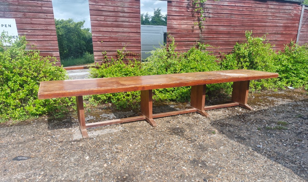 Large refectory dining table by Waring and Gillow. 