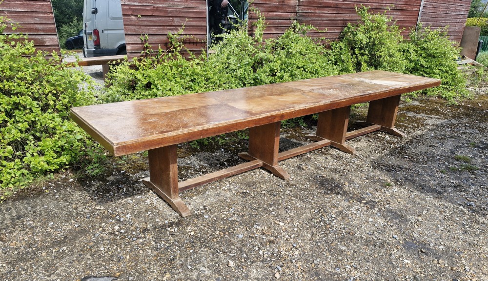 Large refectory dining table by Waring and Gillow.  View IV