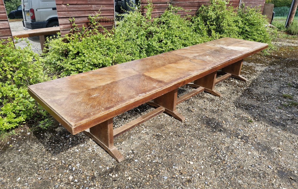 Large refectory dining table by Waring and Gillow.  View V