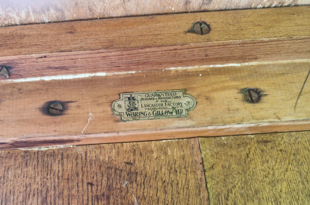 Large refectory dining table by Waring and Gillow.  View X