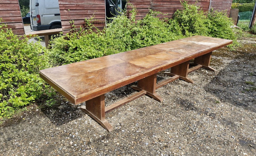 Large refectory dining table by Waring and Gillow.  View XIII