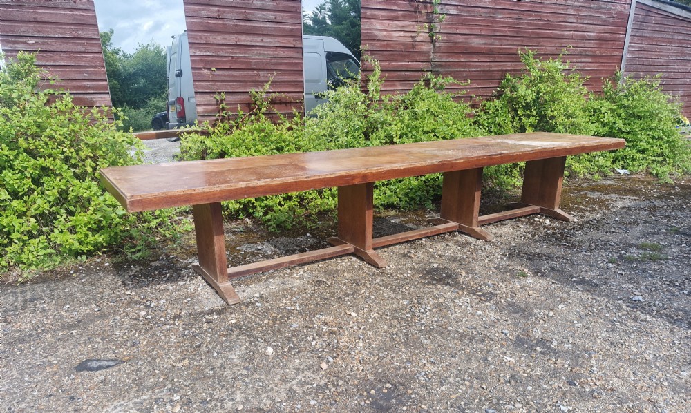 Large refectory dining table by Waring and Gillow.  View XV