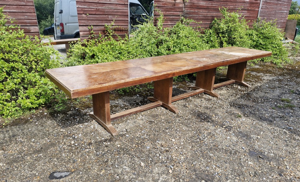 Large refectory dining table by Waring and Gillow.  View XVI