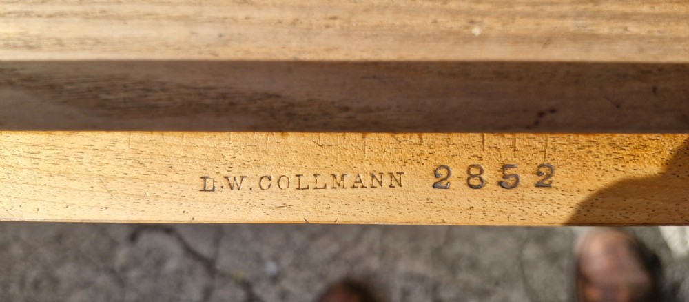 Highly unusual Victorian satinbirch double dressing table with makers stamp.  View VIII