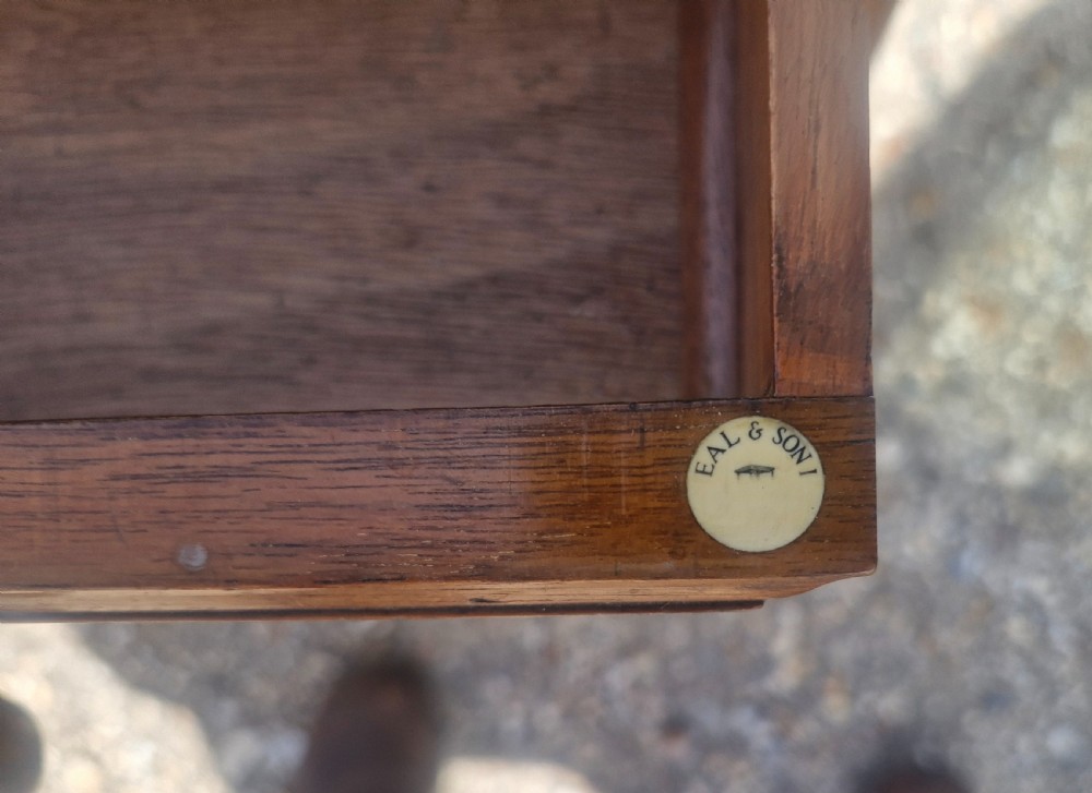Walnut kneehole pedestal writing desk by Heals. View V