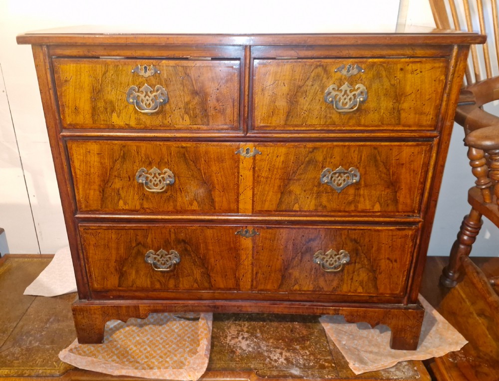 Small antique walnut chest of drawers.  View II