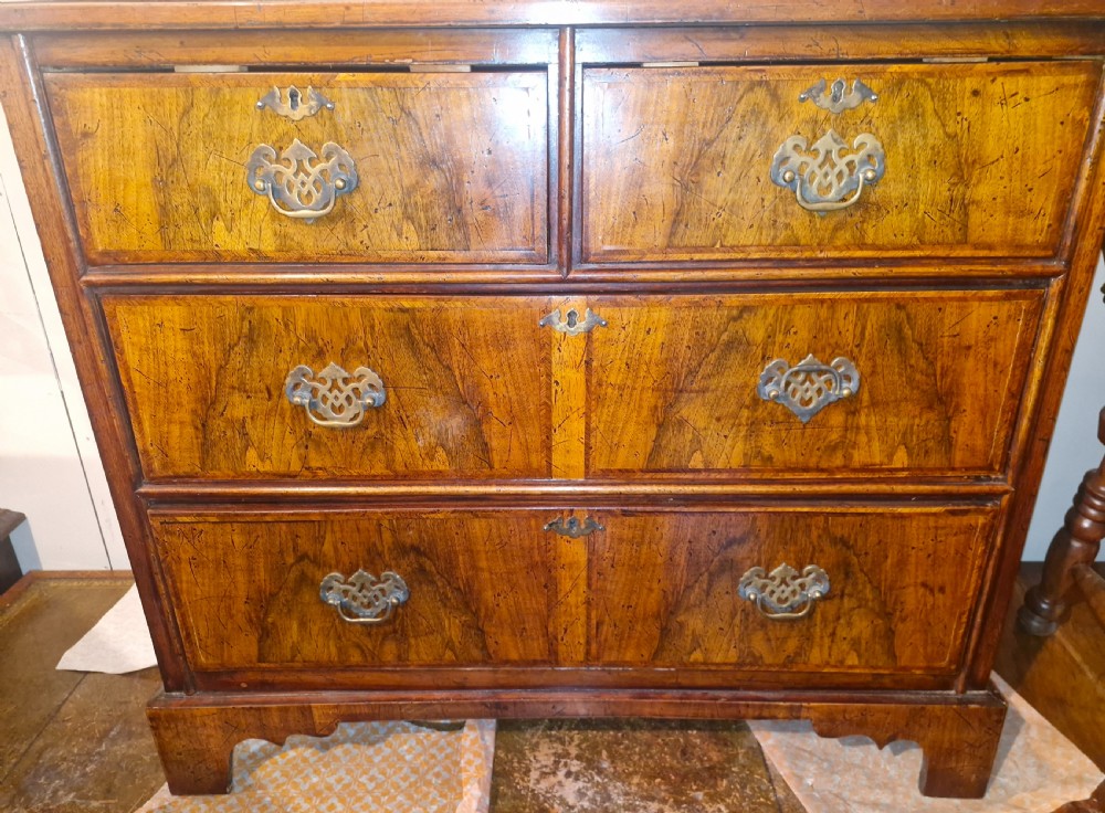 Small antique walnut chest of drawers.  View III