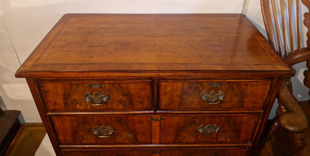 Small antique walnut chest of drawers.  View V