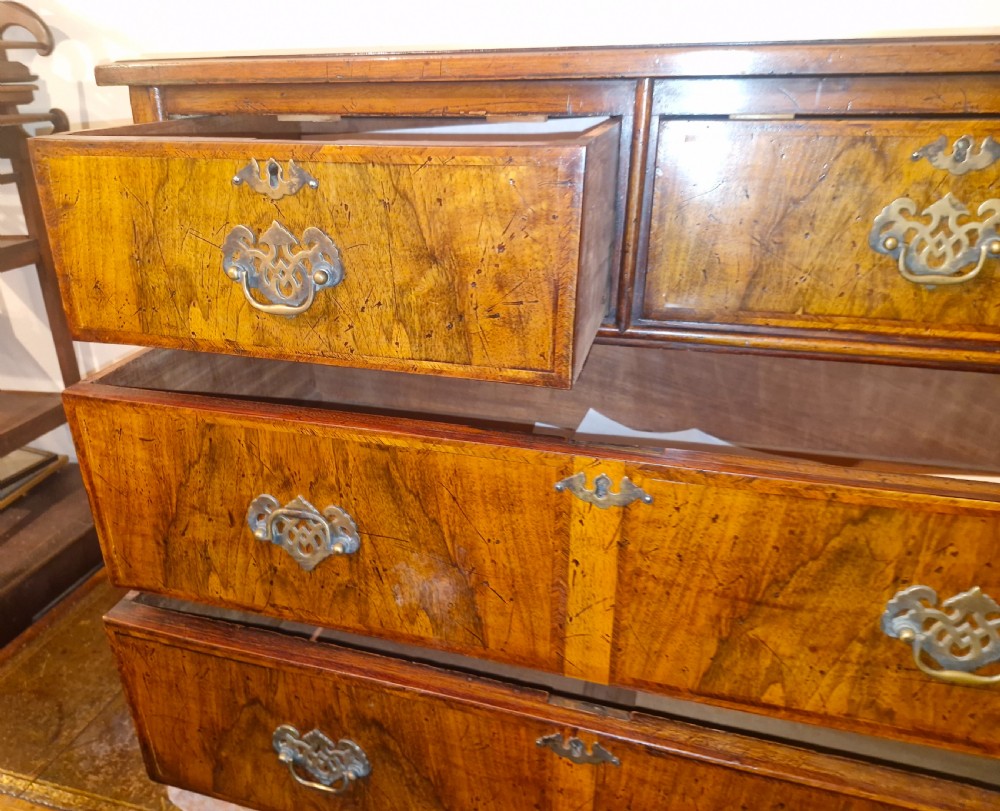 Small antique walnut chest of drawers.  View VIII