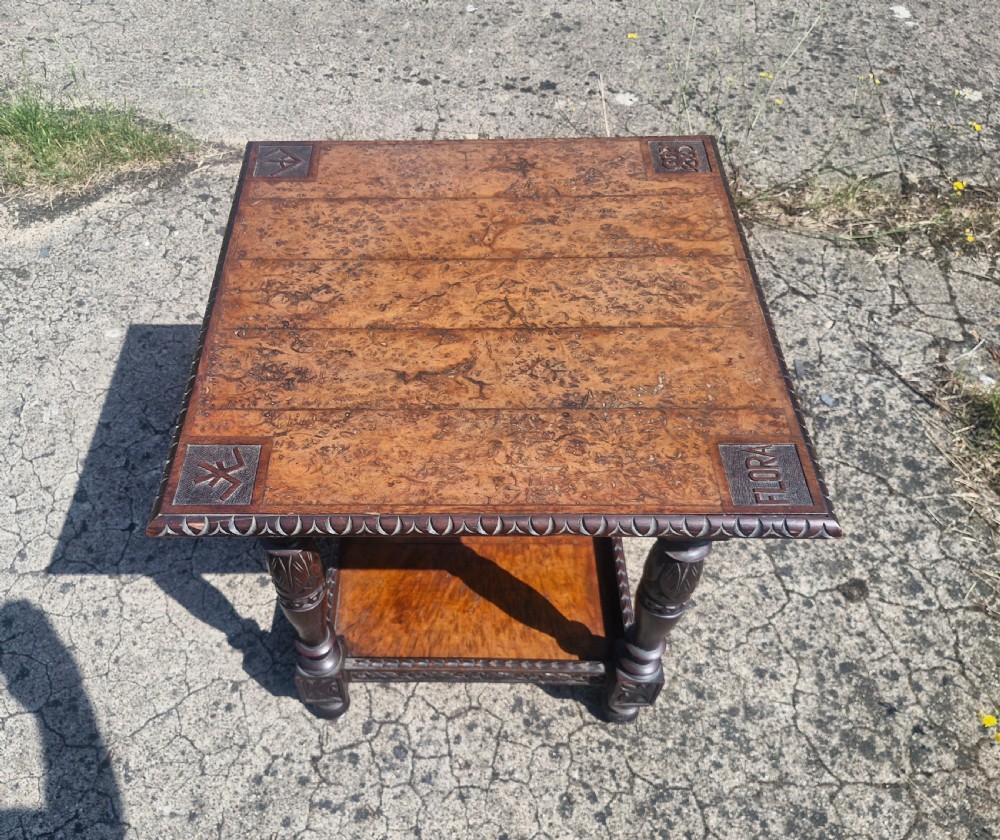 Late Victorian 2 tier occasional table with wonderful pollard top.
