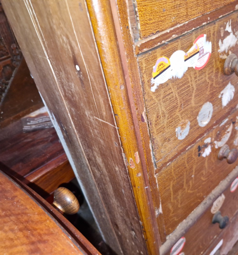 Bank of late Victorian drawers.  View IV