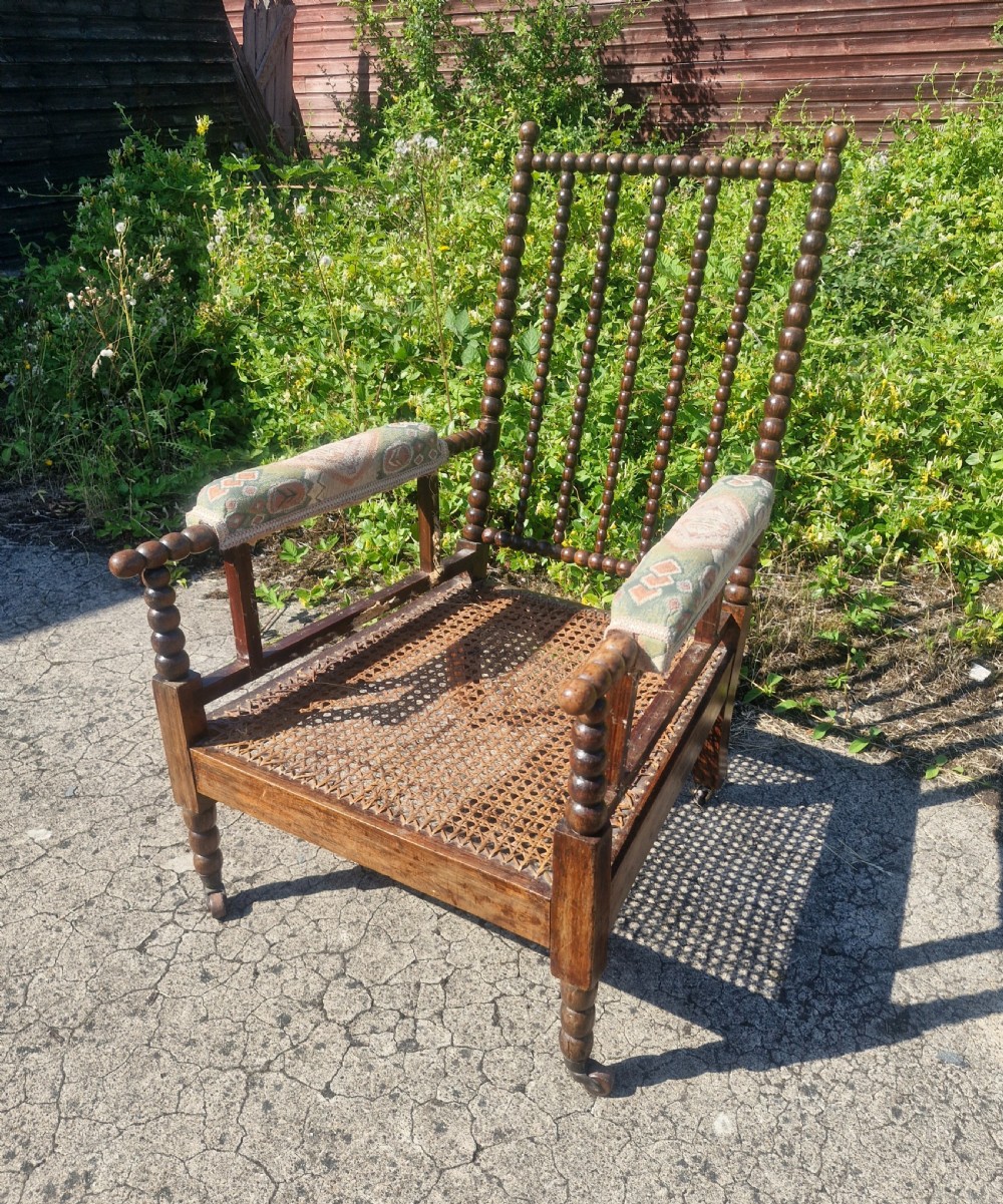 19th century bobbin framed armchair. 