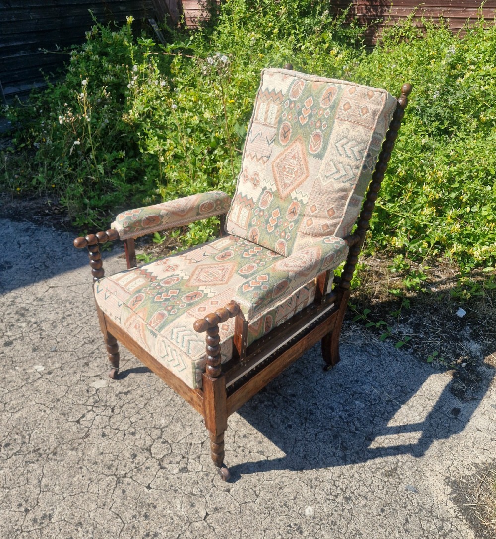 19th century bobbin framed armchair.  View II