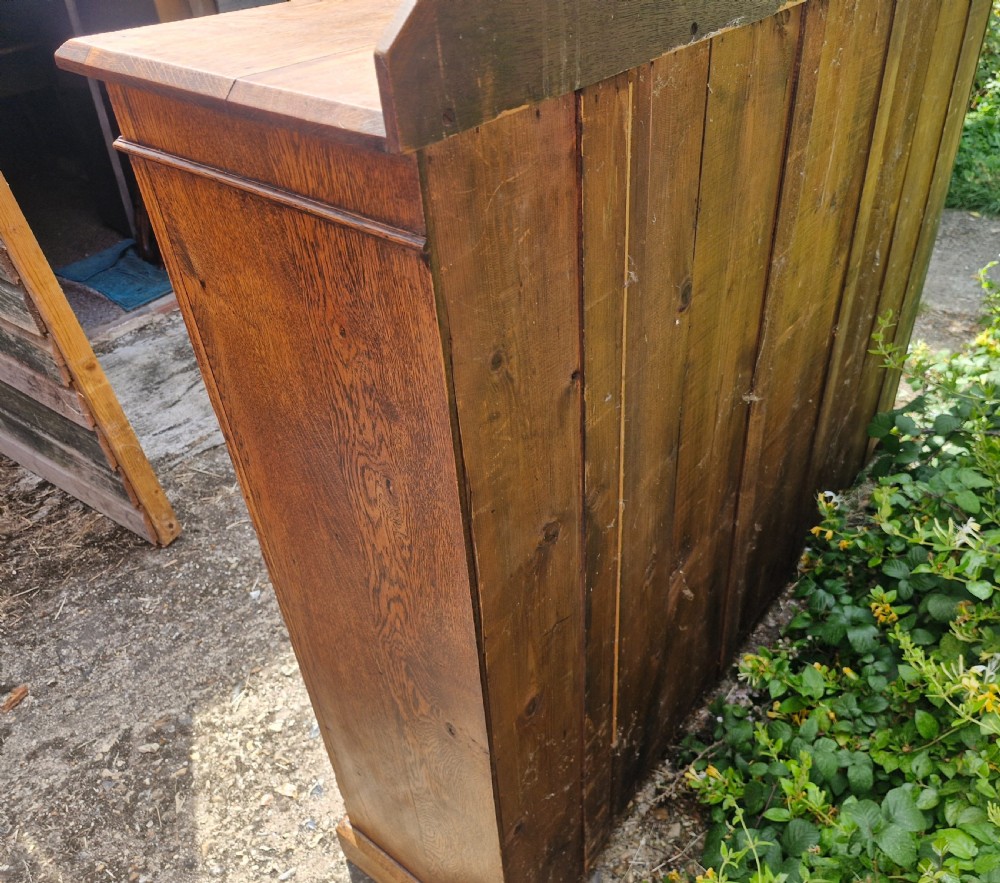 Edwardian oak bookcase cabinet with adjustable shelves   View VI