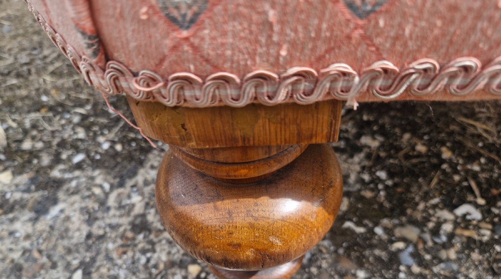 Lovely pair of late Victorian upholstered corner bedroom chairs.  View II