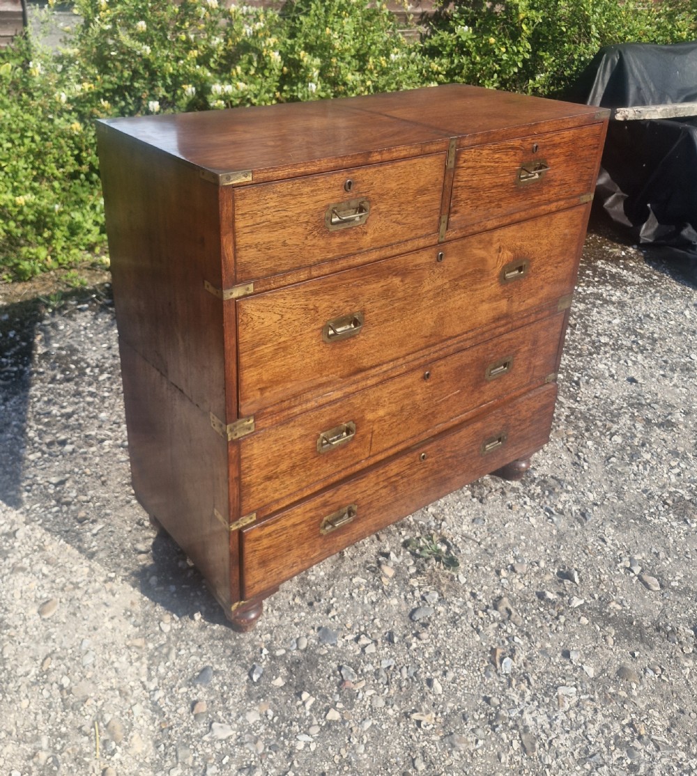 Victorian campaign 2 part military chest. View III