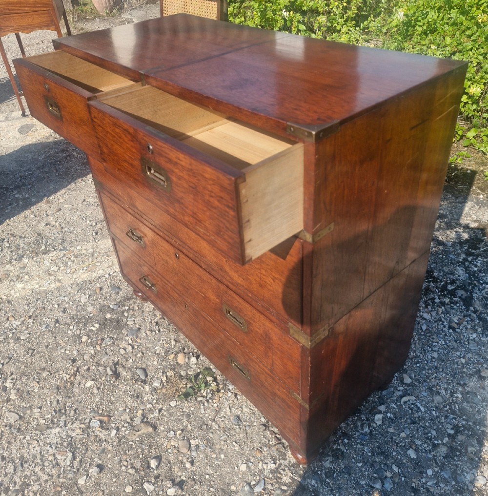 Victorian campaign 2 part military chest. View VII