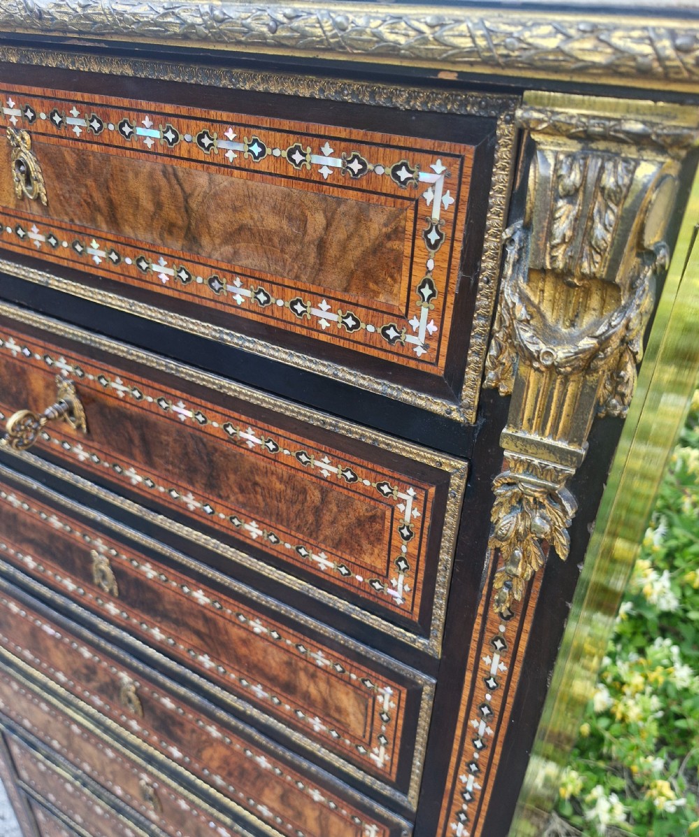 Lovely inlaid secretaire abbatant.  View III