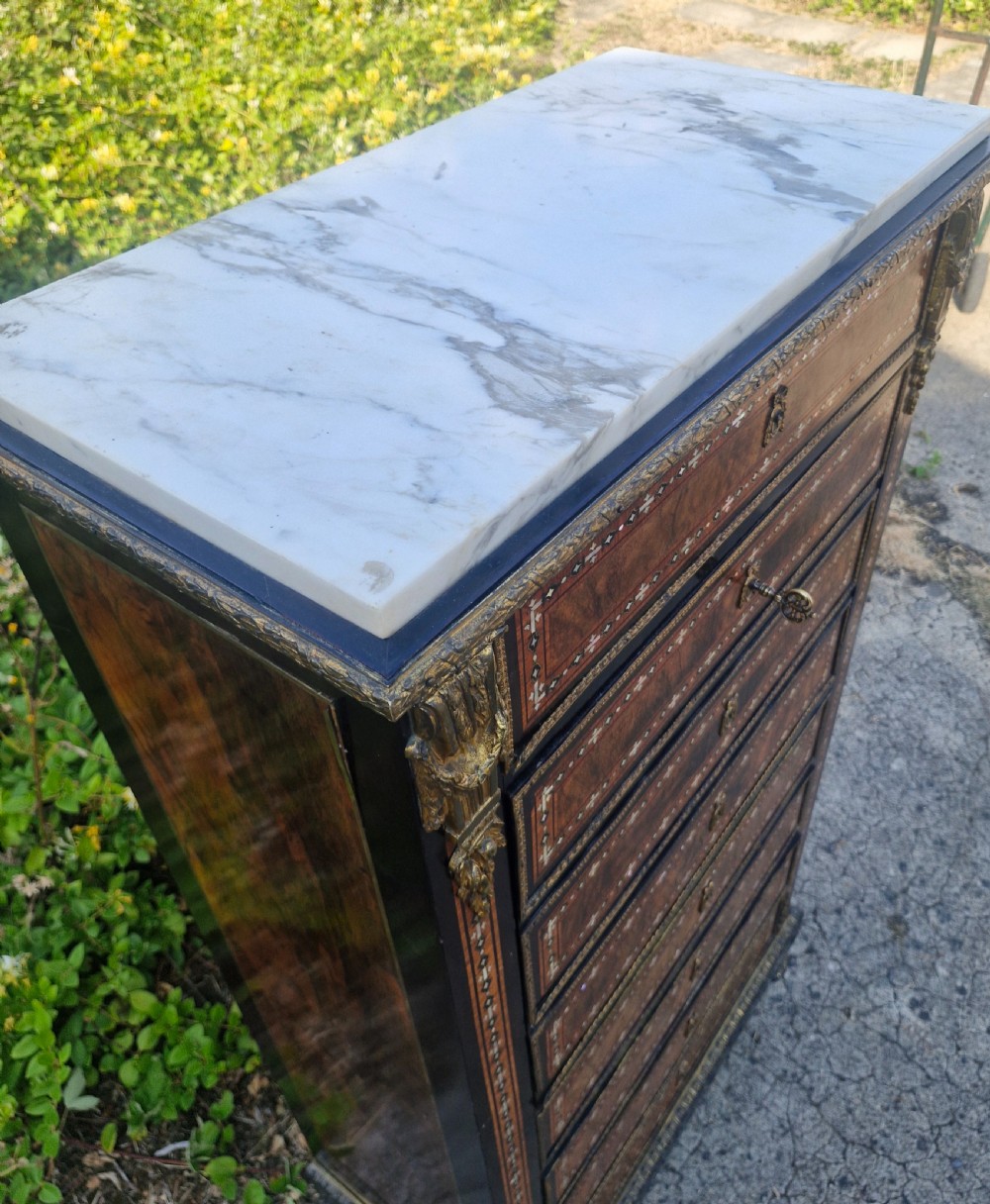Lovely inlaid secretaire abbatant.  View V