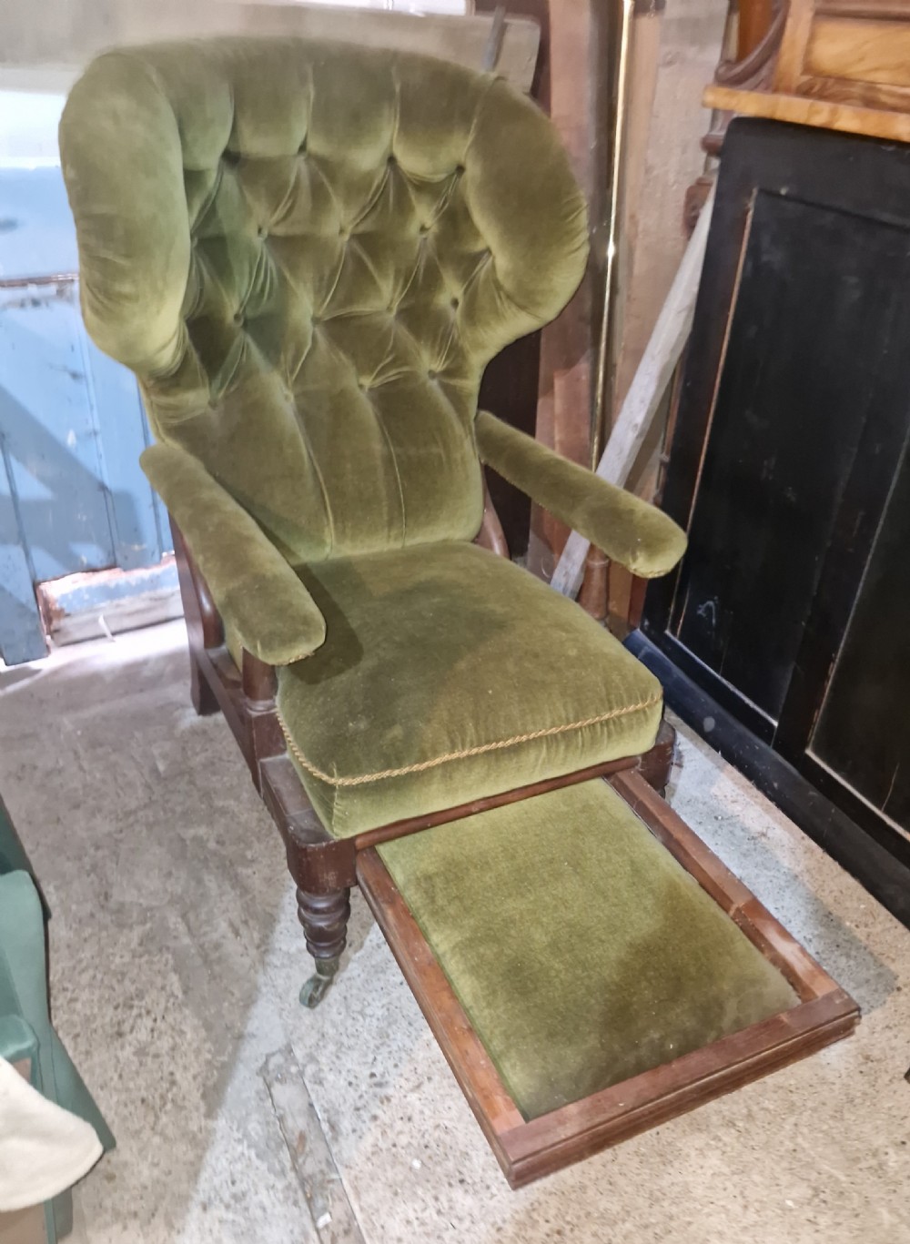Regency mahogany framed armchair. Makers stamp -Minter. View II