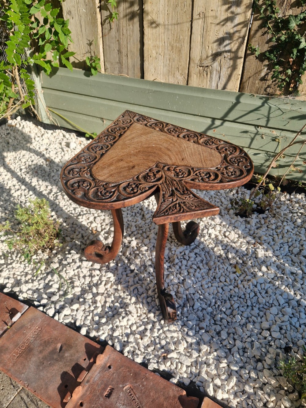 Unusual carved Anglo Indian occasional table.