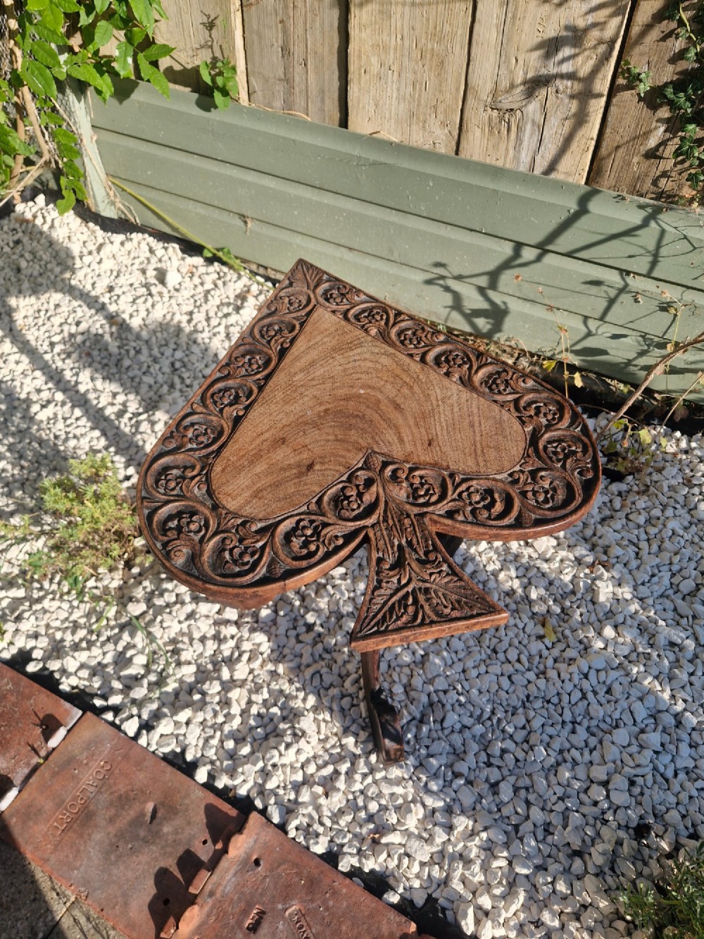 Unusual carved Anglo Indian occasional table. View II