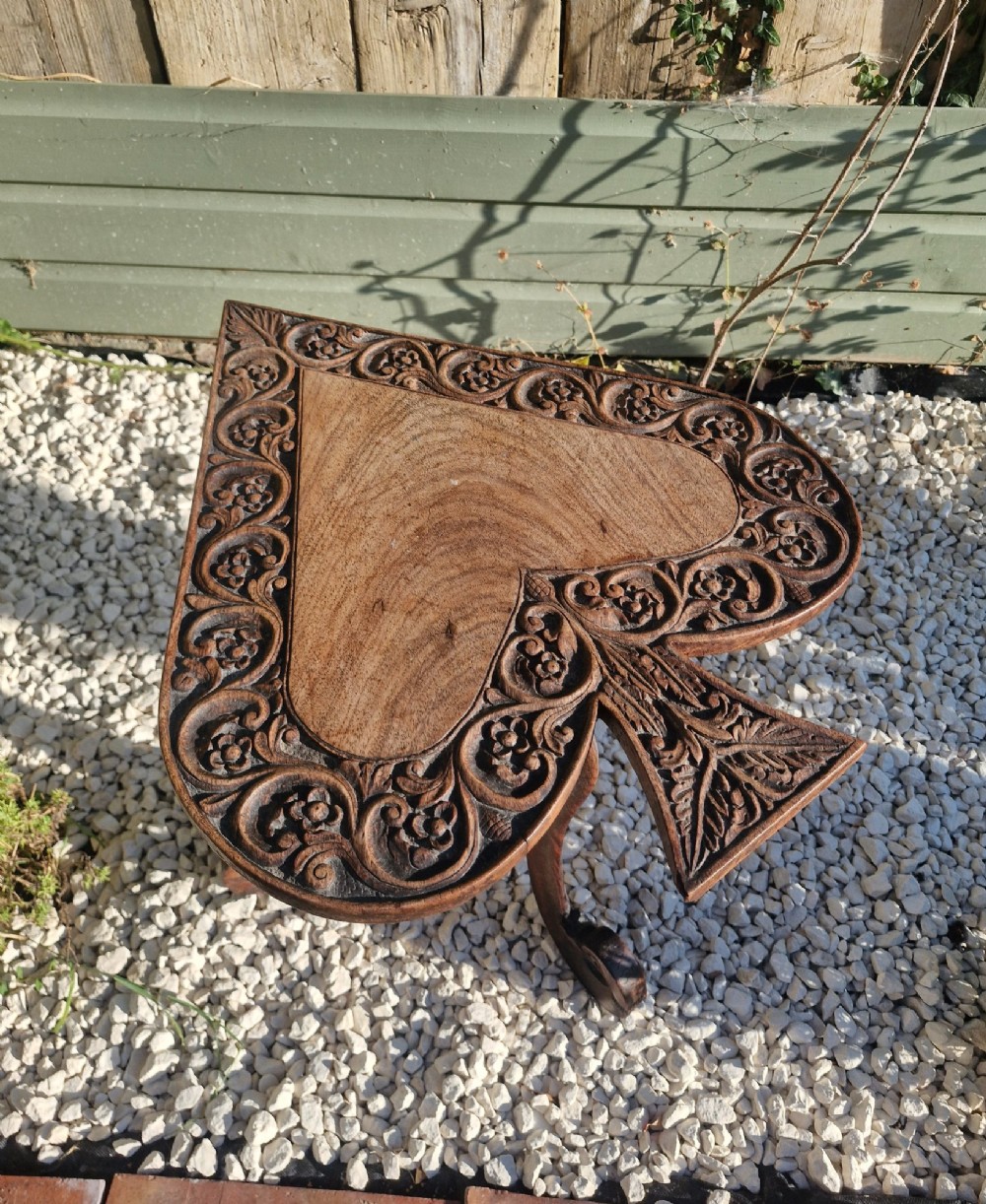 Unusual carved Anglo Indian occasional table. View VI