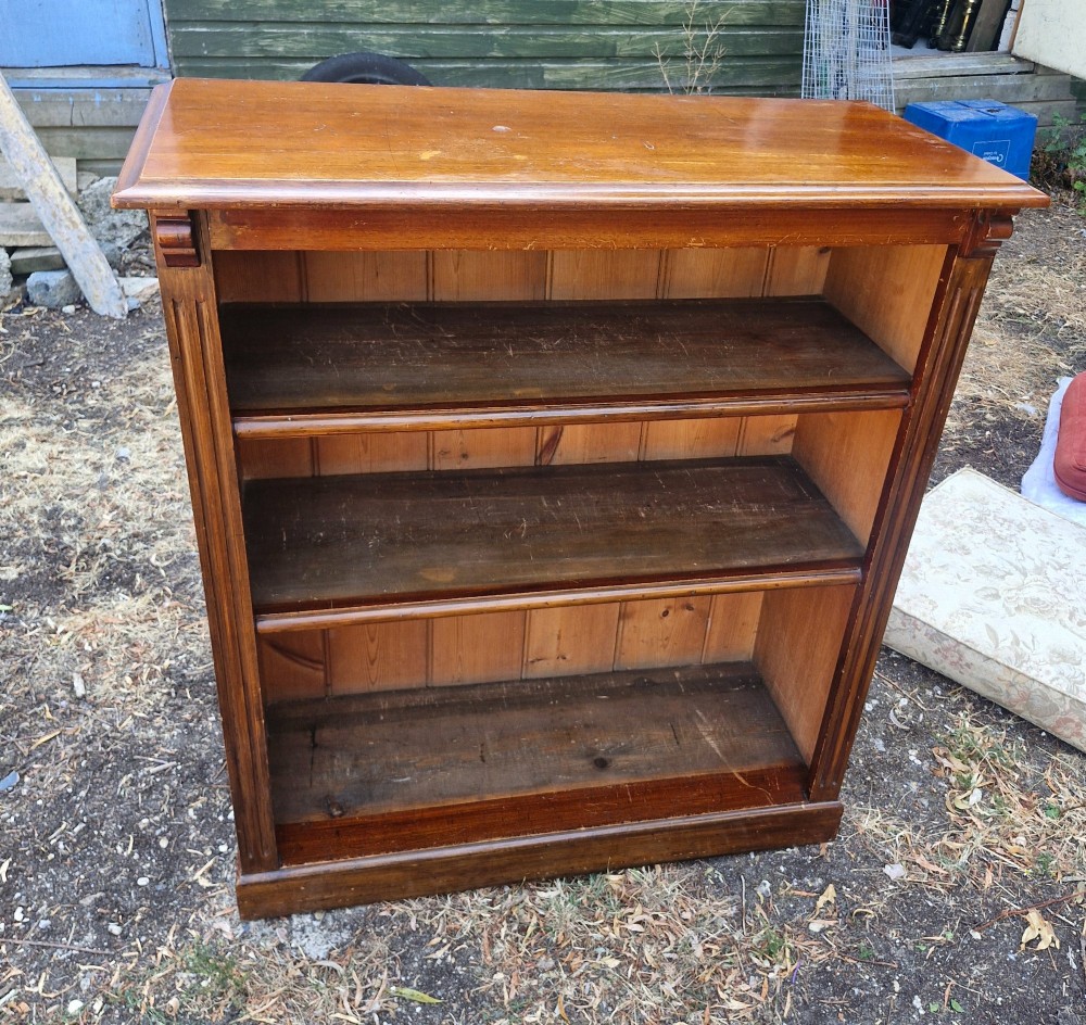 Late Victorian open front bookcase.