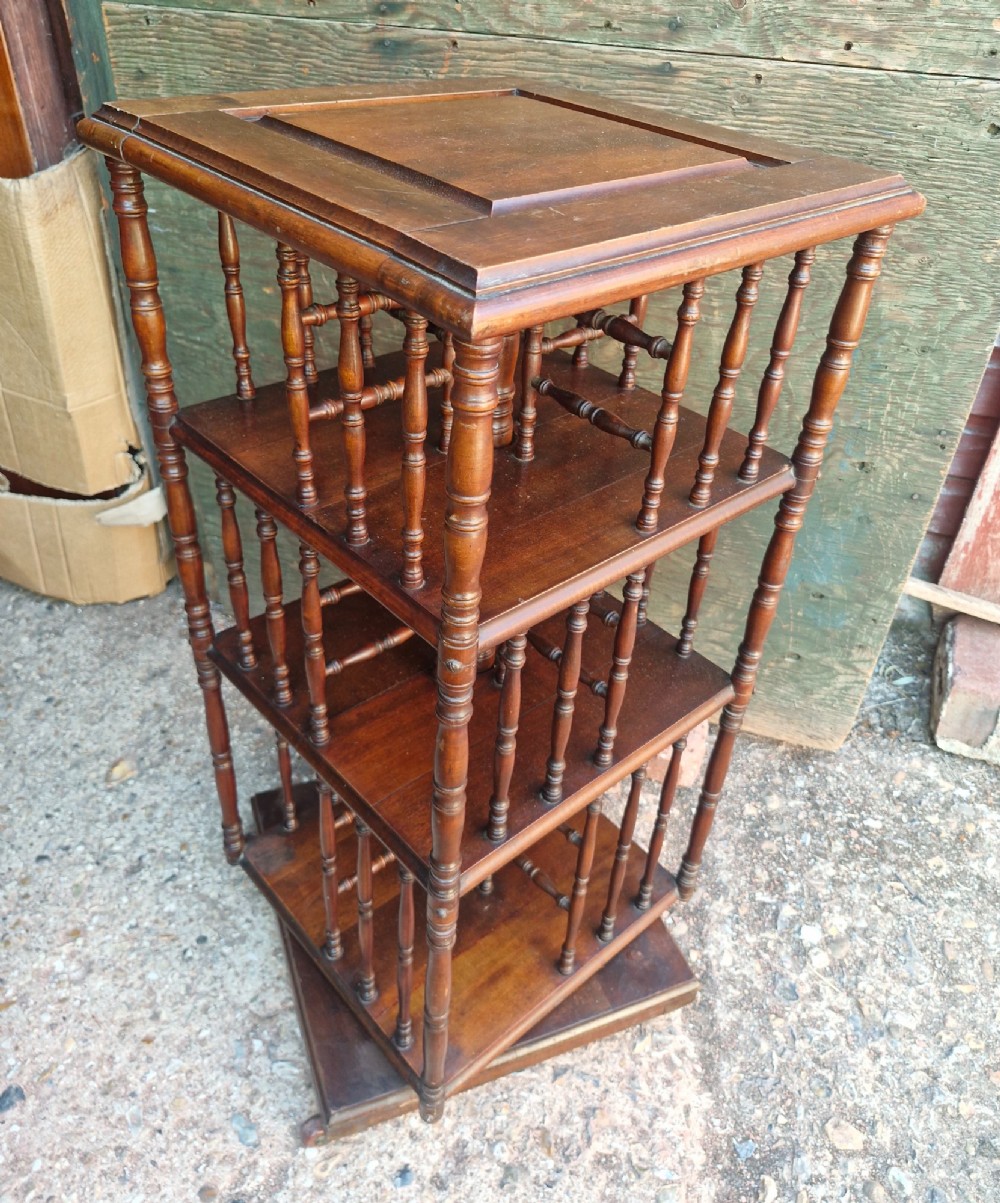 Mahogany revolving bookcase.