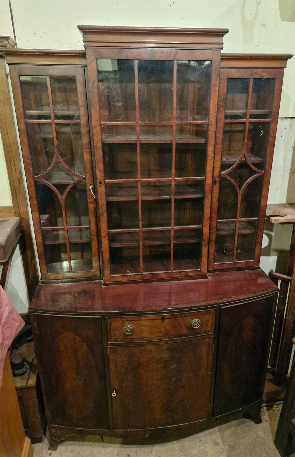 Early 20th century mahogany bookcase cabinet.